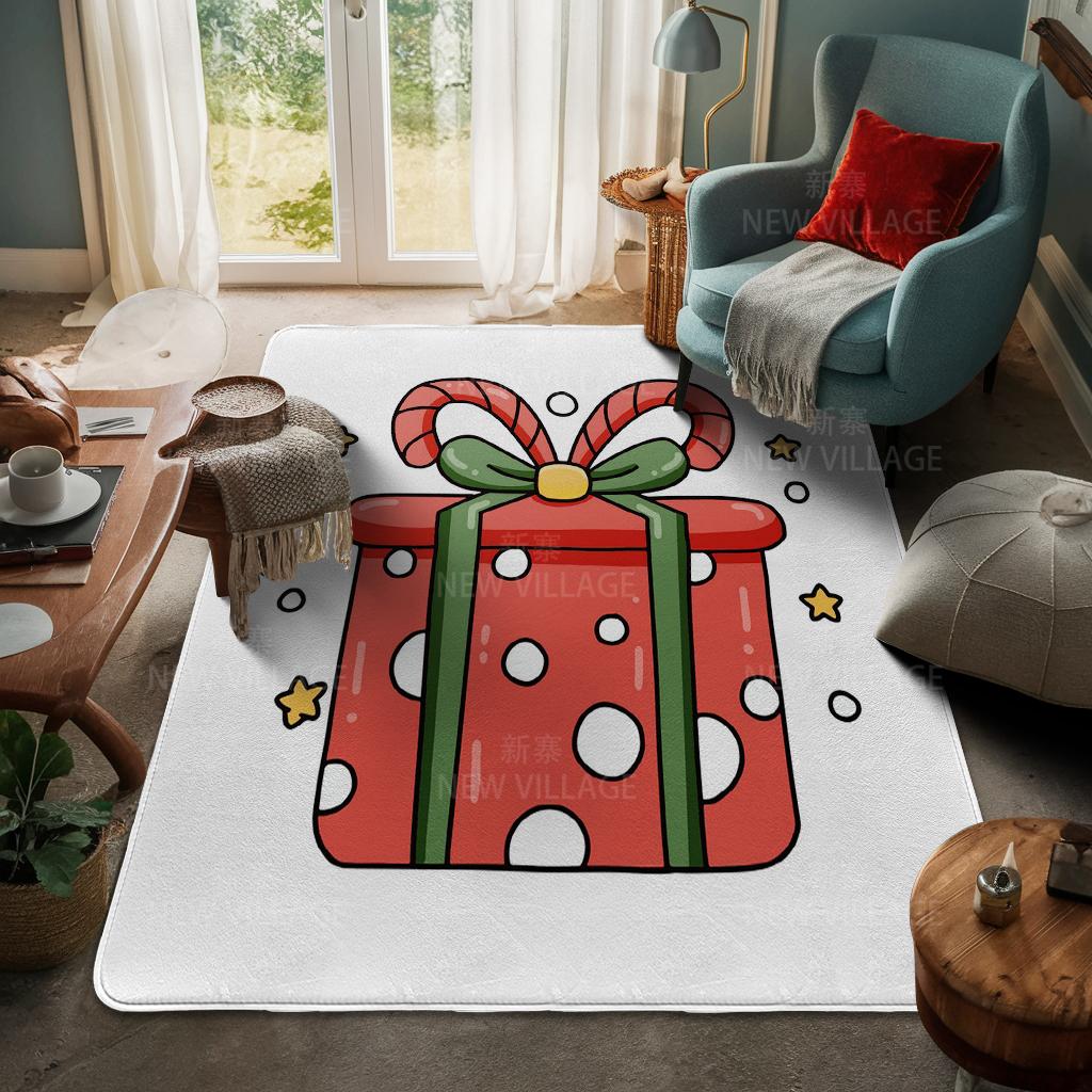 House Entrance Carpet Home Door Mat Living Room Bath Foot Bathroom Non-slip Water Absorption Rugs Bath Merry Christmas Winter