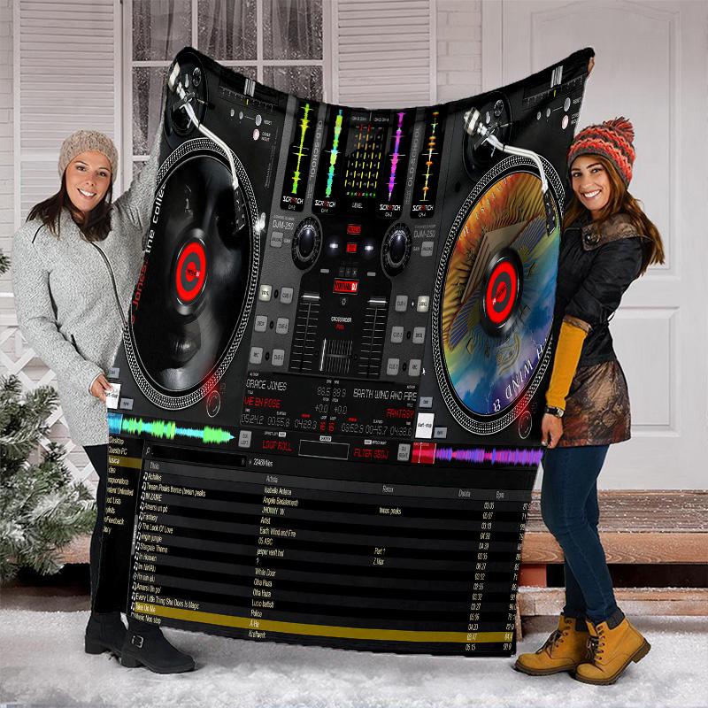 Dj Turntable Blanket Soft Comfortable All Seasons Perfect Sofa Office Naps Trips Birthday Gift Christmas Present