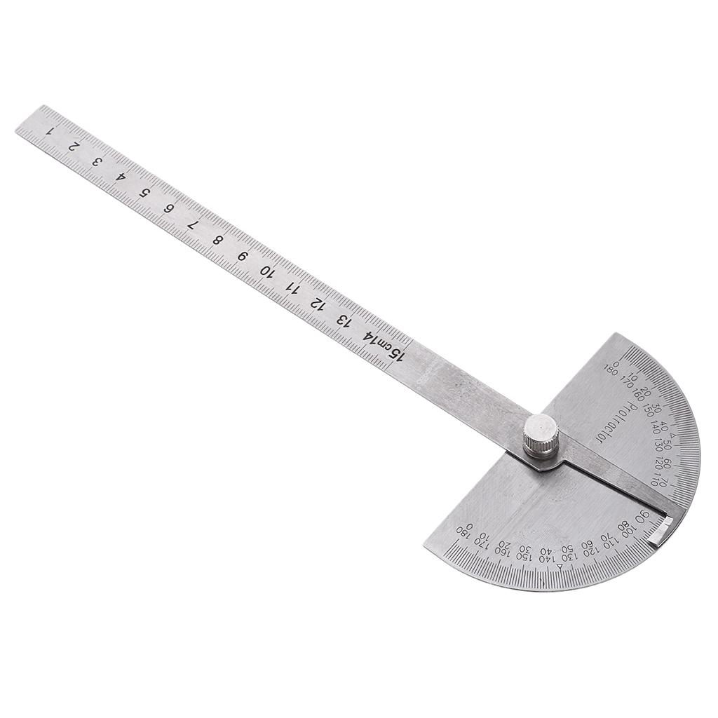 Steel Protractor 0- Angle Finder Rotation Ruler Student Tool