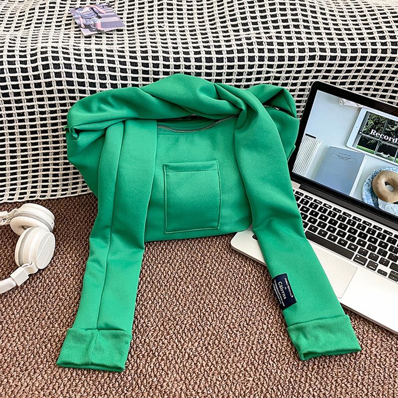 

Женская универсальная повседневная сумка кроссбоди в корейском стиле - Большая вместимость с широким ремнем, идеально подходит для осенних трендов зелёный