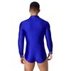 Mens Shiny Rhinestones Latin Dance Leotard Turn Down Collar V Neck Long Sleeve Button Shirt