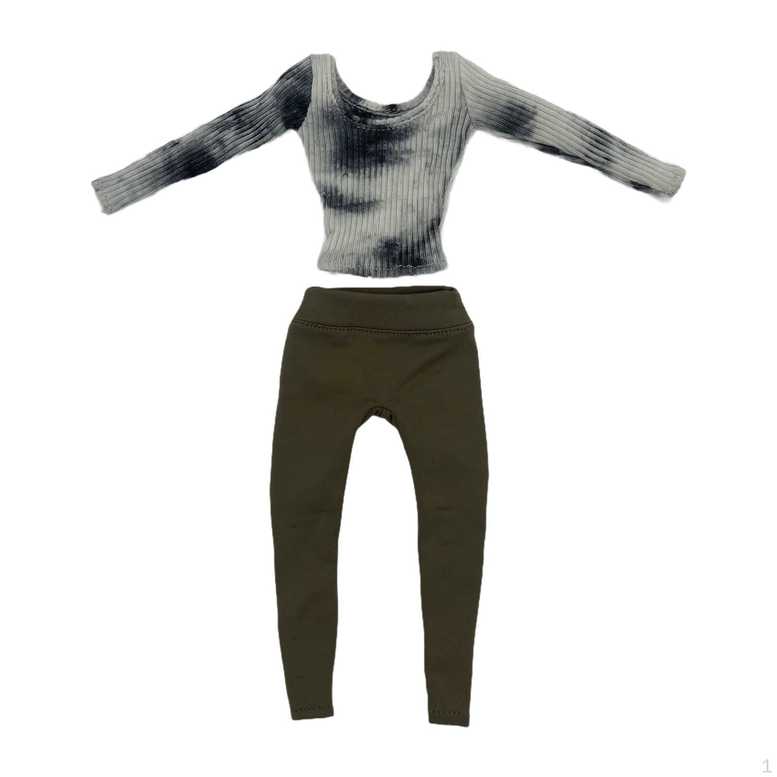 

2 предмета: топ и штаны в масштабе 1/6, одежда ручной работы для кукол ростом 12 дюймов Long Sleeve