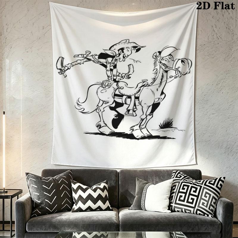Lucky Luke Pride Wall Tapestry Aesthetic Wall Hanging Printed Fabric Blanket Decorative Tapestries for Bedroom Living Room Home Decor