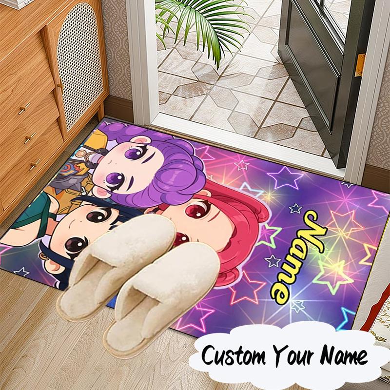 Custom Name KPop Cartoon Carpet, Chair Rug,Area Rug for Office Bedroom living rooms bedroom, Doormat decor Christmas fan gifts