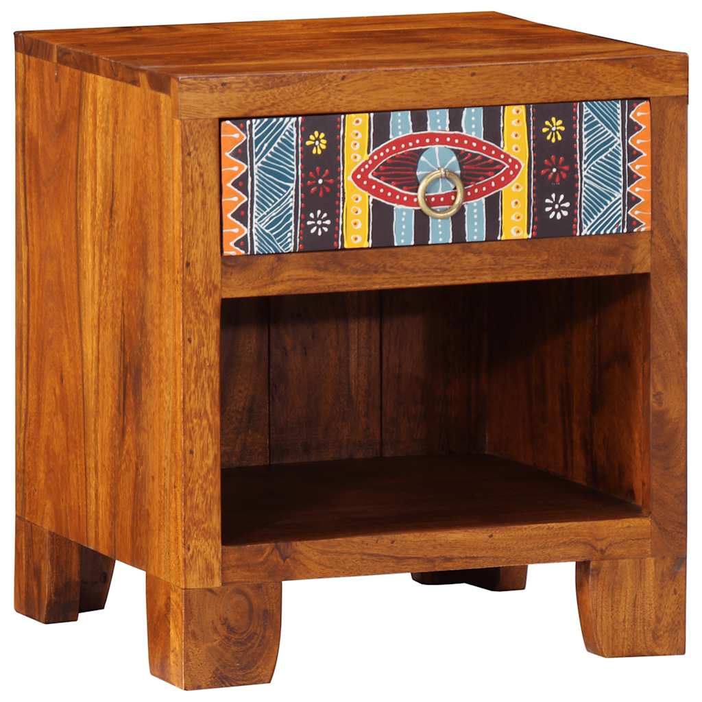 Nightstand 40 X 35 X 45 Cm Solid Acacia Wood