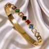 High-end Titanium Steel Women's Jewelry Colorful Zircon Bracelet Ins Style Bracelet