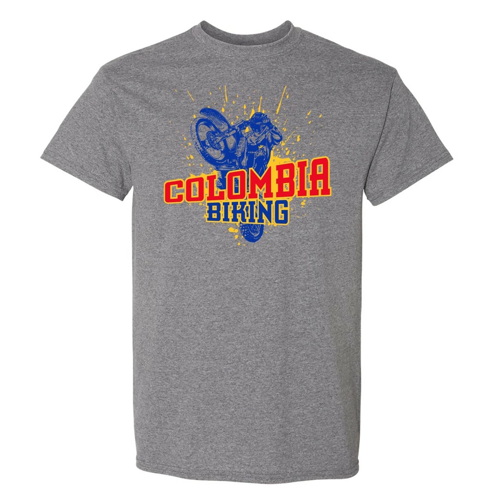 Colombia Biking - Cycling Summer Sports T Shirt - Graphite Heather S
