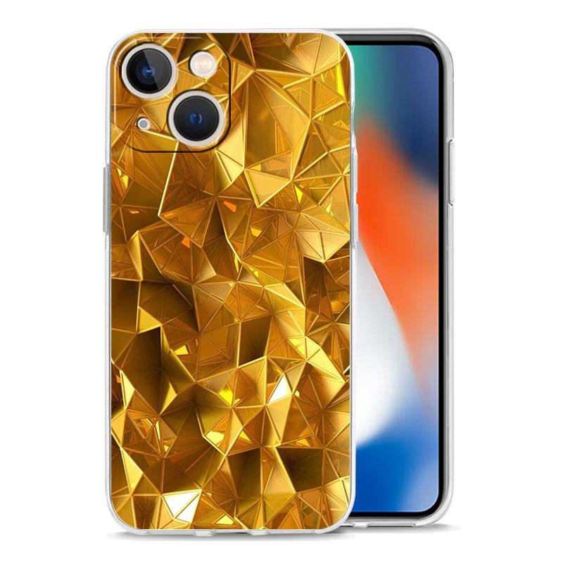 Phone Case For iPhone 17 Cases iPhone Air 16 15 12 13 14 Pro Max 7 8 Plus 16Pro iPhone11 Clear Soft Cover Gold Art