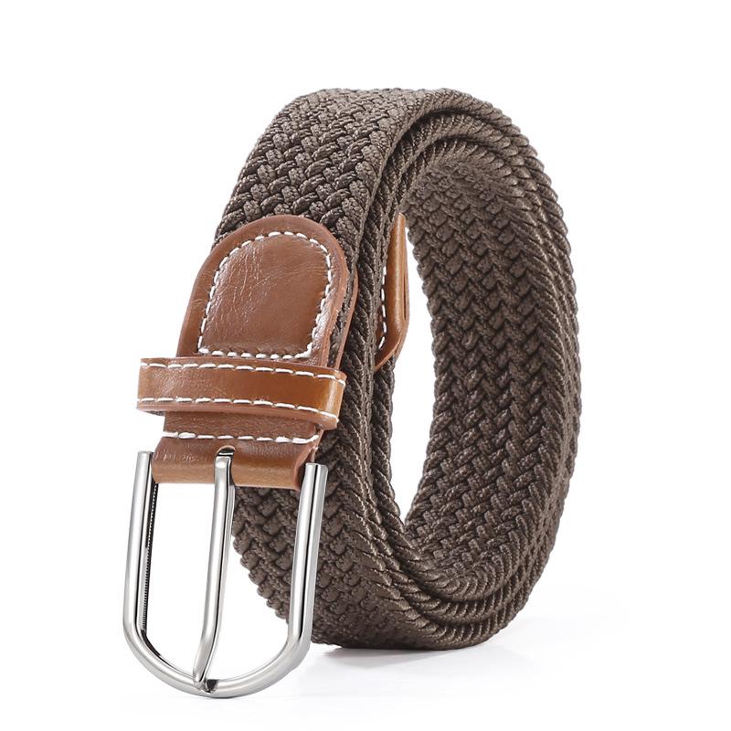 Multi-Color Elastic Needle Buckle Leather Belt – Men's Casual Fashion Accessory
