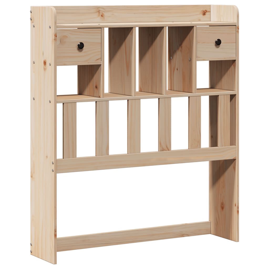 Solid Wood Bed with Shelf Without Mattress 100x200 Cm Pine