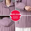 Stylish Hooded Windbreaker: Elegant Plus-Size Coat for Middle-Aged & Elderly Women, Perfect for Mother’s Day