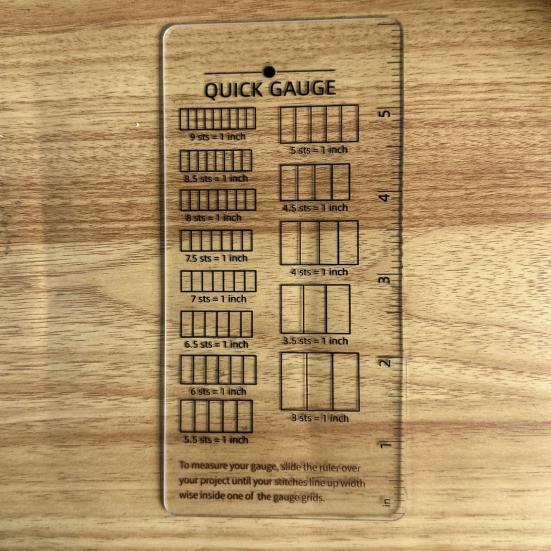 Quick Gauge Ruler No Counting Needed Stitch Gauge Transparent Stitch Measurement Tool with Inch Scale Grid for Sewing Crochet Projects