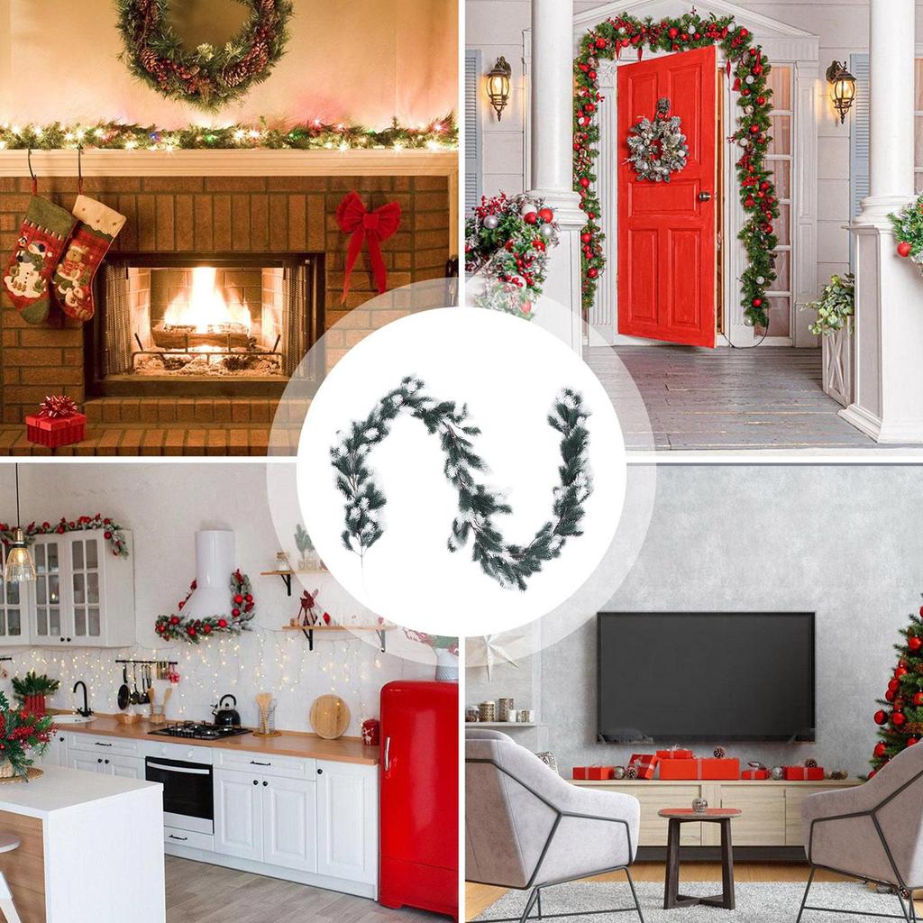 Christmas Garland Realistic Christmas Greenery Decoration Fireplace Artificial Pine Garland For Door Cabinet Kitchen Window