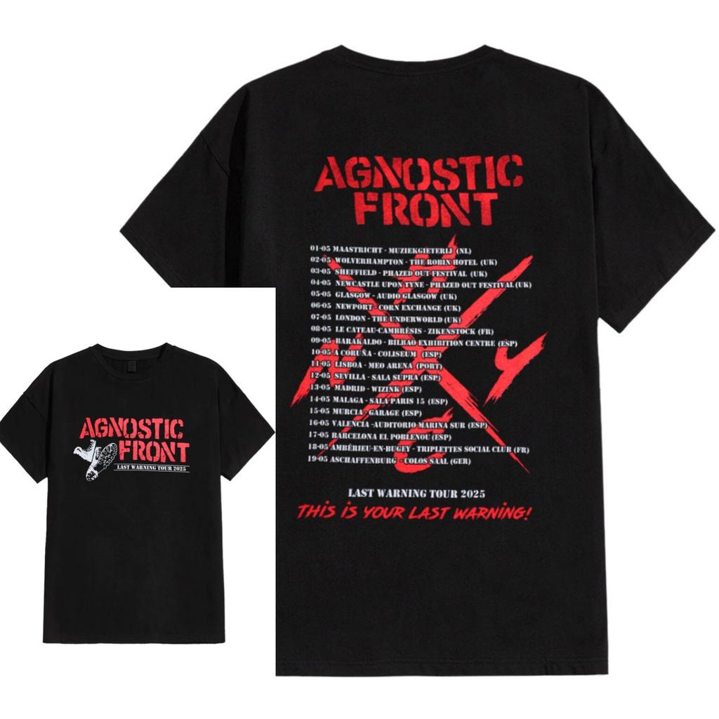 2026 Summer Agnostic Front Graphic Cotton Band Tshirt Unisex Summer Short Sleeve Fashion Brand Tee Luxury Casual Vintage Tees