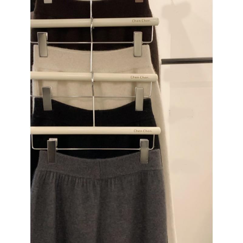 2024 Autumn and Winter Knitted Wide-leg Pants for Women Thickened Fashion Casual Straight Long Pants Solid Color Simple Elegant Trousers 2364