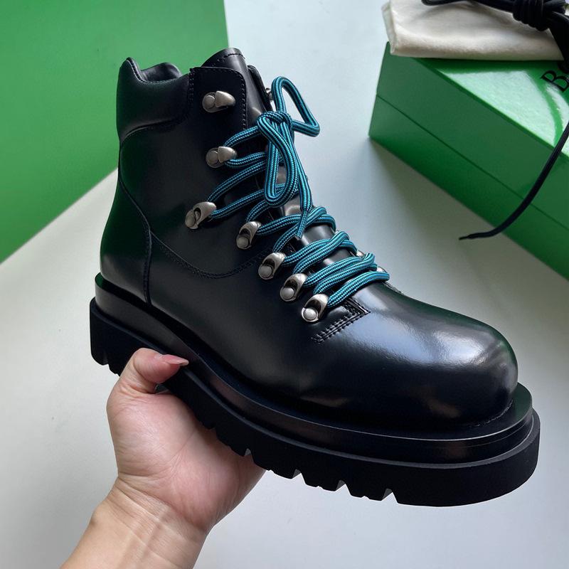 men luxury fashion platform boots black trendy  designer shoes original leather ankle boot party nightclub motorcycle botas