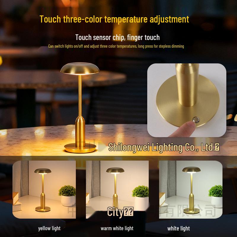 European Style LED Rechargeable Table Lamp - Decorative Night Light for Restaurant & Speakeasy Bars