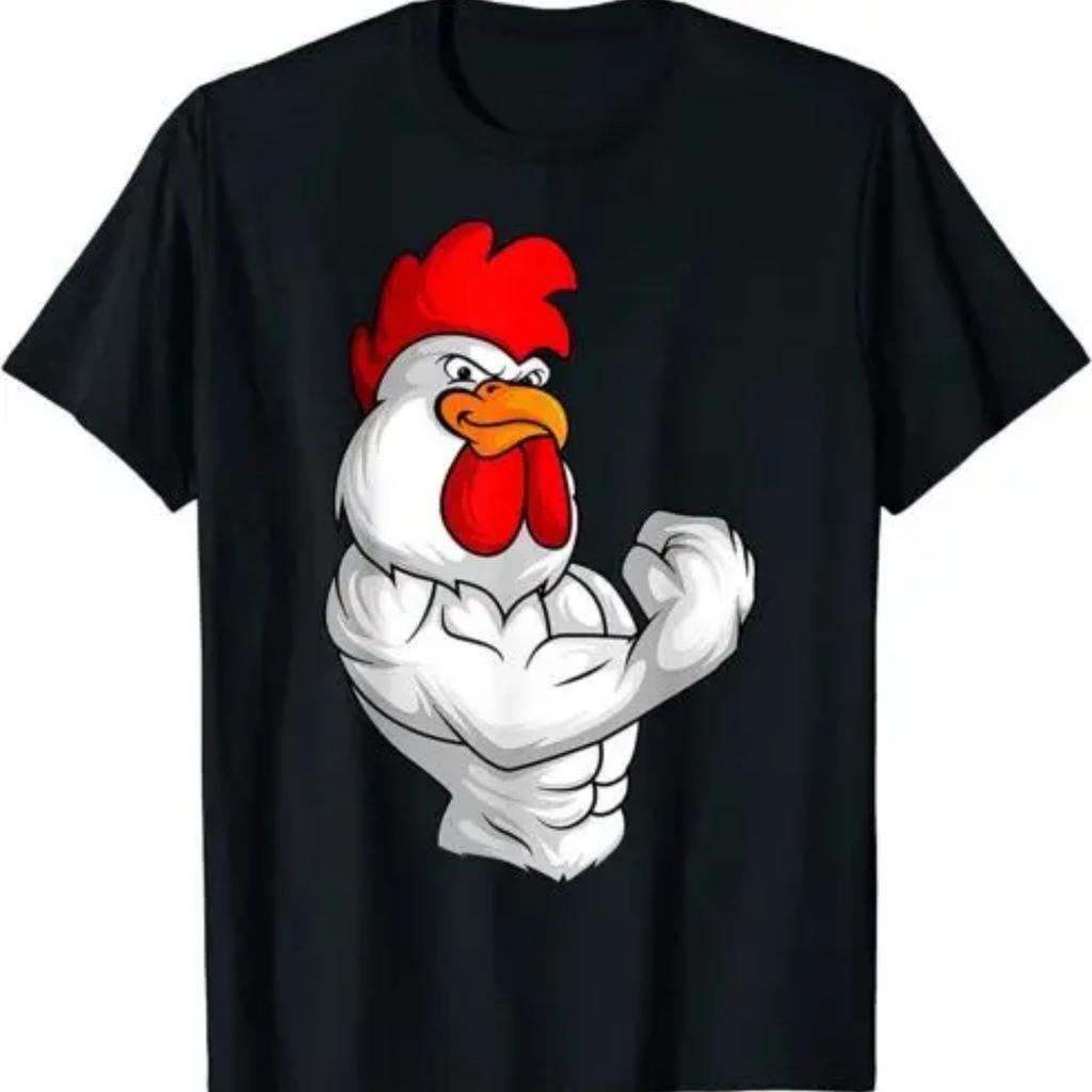 Hahn Huhn Fitness Training Bodybuilder Muskel T-Shirt