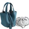 Leichter Luxus Echte Rindsleder Korb-Stil Eimer Tasche Neu für Damen Silberfarbener Schlossverschluss Oberer Griff Handtasche, KEIN LOGO