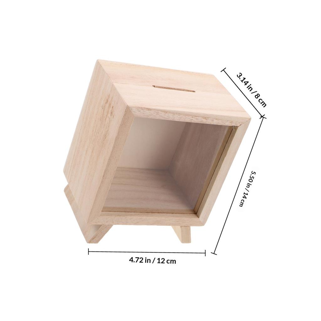Wooden Piggy Bank Clear Window Unbreakable Money Saving Box Creative Coin Bank Gift for Kids and Adults Money Saving Box
