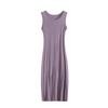 Sommer Neues Rundhals-Ärmelloses Kleid, Schmale Schultern, Tailliert, Einfarbiges Langes Kleid mit Einer Unterlage und Einem Westenkleid