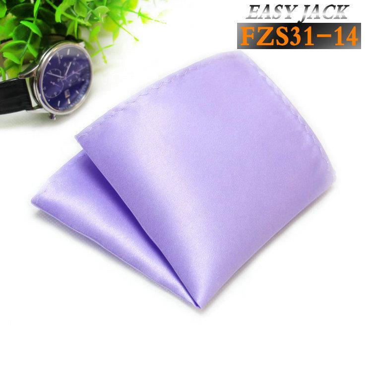 Solid Color Glossy Faux Silk Pocket Square with Printed Edging