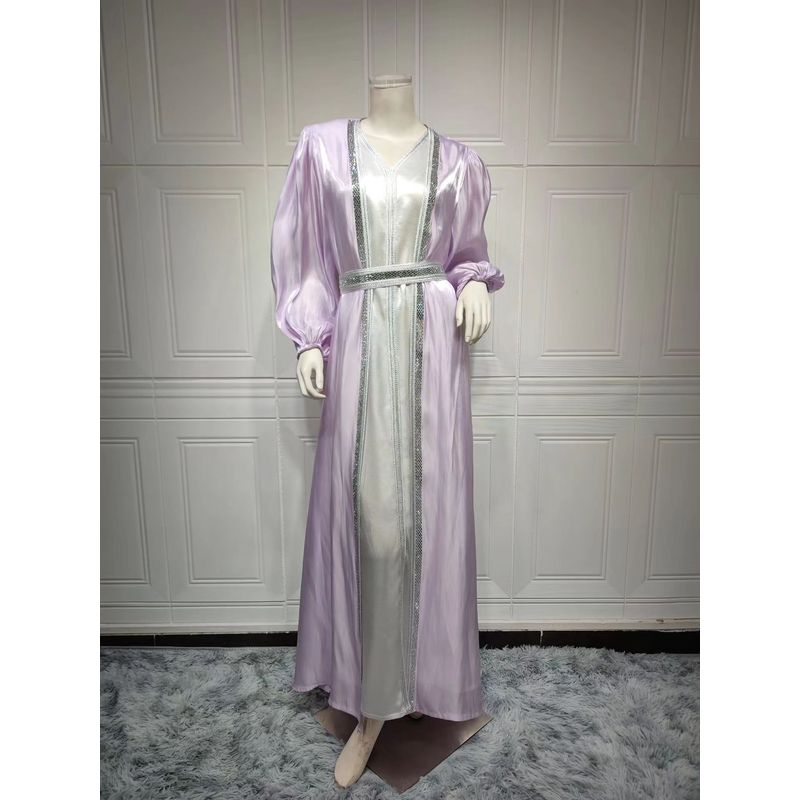 New Arrival Rhinestone Skirt Sleeveless Inner Skirt Belt Ethnic Style Three-Piece Set Dress Three Pieces Piece Dress