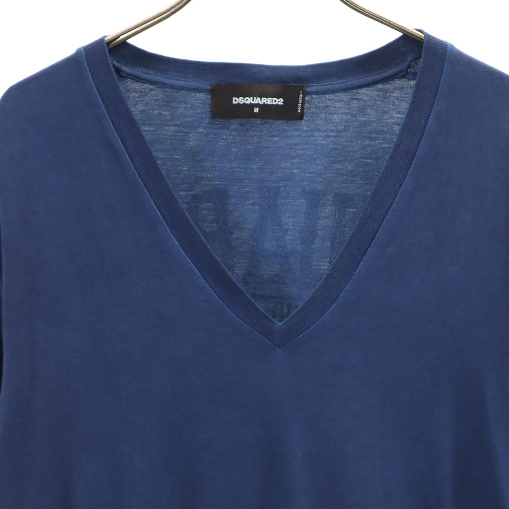Dsquared2 Made In Italy Back Print Short Sleeve V Neck T-shirt M Navy Men's Used