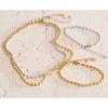 Yhpup Popular Stainless Steel Beads Chain Basic Necklace Bracelet Bangle Set 16K Gold Platinum Color PVD Plated Fashion Jewelry