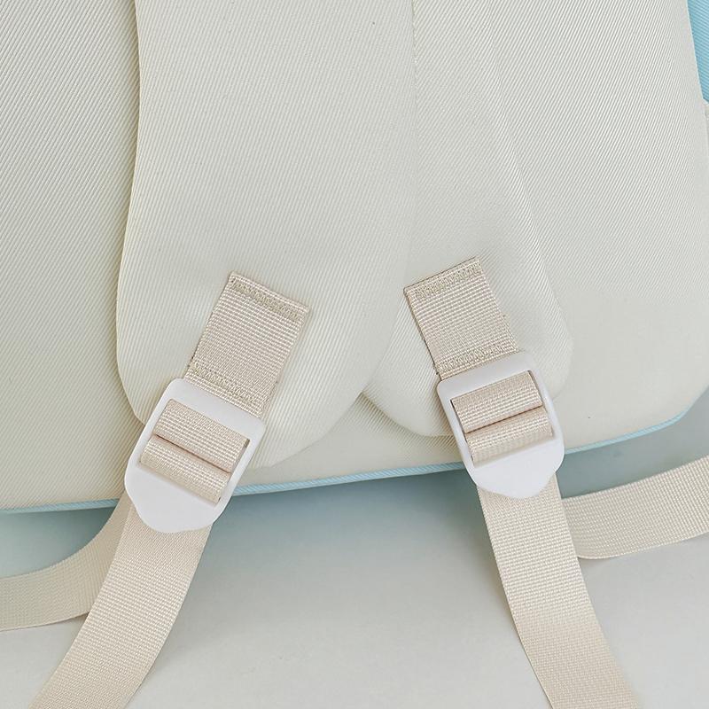 Color Block Student Schoolbag Multi-functional Large Capacity Backpack Lightweight Travel Backpack
