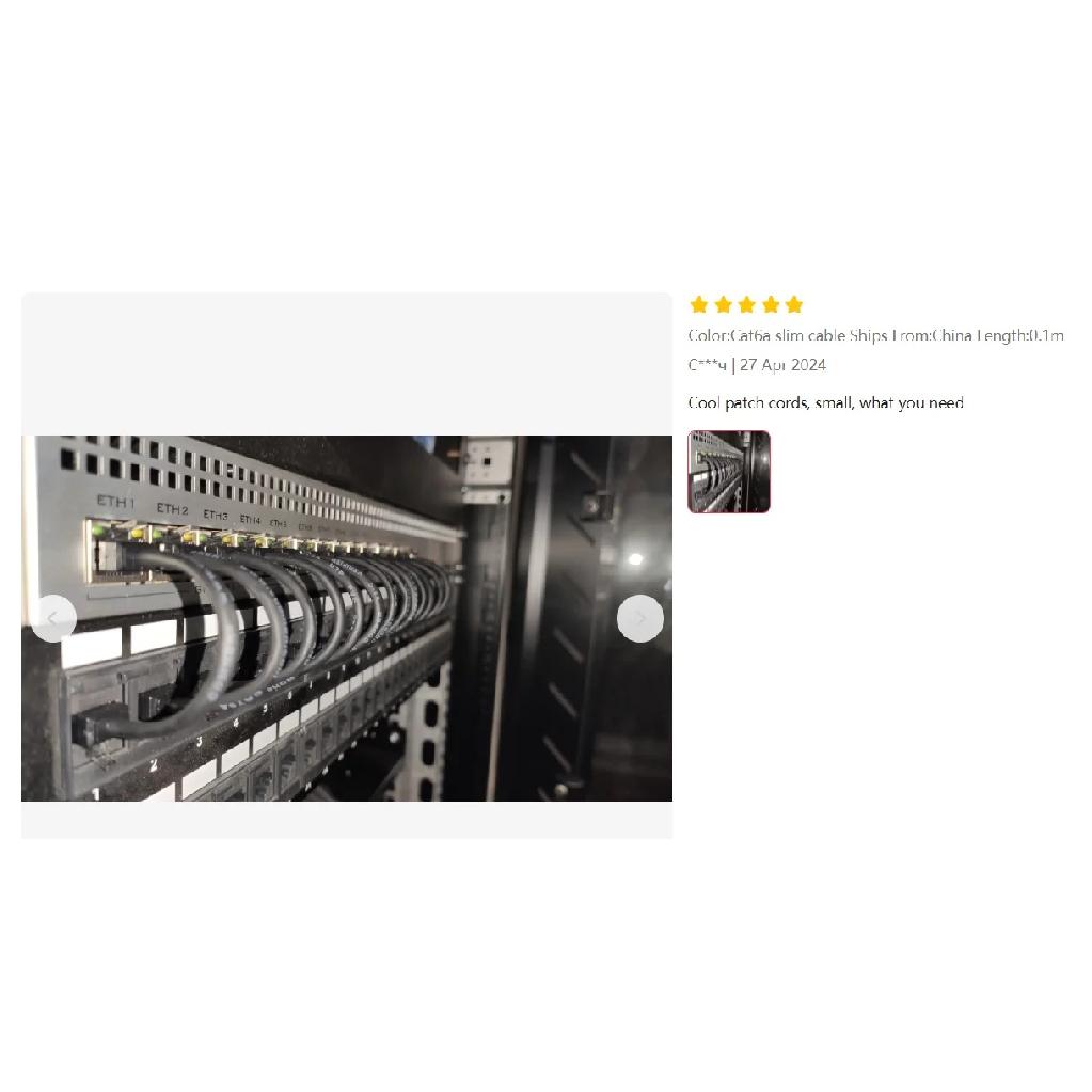 COMNEN Cat6/Cat6a 24 Pack Slim Cat6a Ethernet Patch Cable 10G Support Cat 6 Patch Cable for Patch Panel to Switch Flexiable