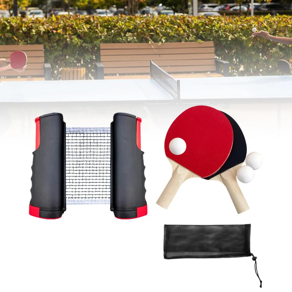 1 Set Tischtennis Schläger Set Einziehbares Netz Übung Tischtennis Set Schläger Bälle für Familie Heim-Fitnessstudio Spieler Reisen Sport