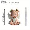 Christmas Angel Ornament - 2D Acrylic Decor for Trees, Mirrors, Bags, or Gifts. Perfect Festive Decoration.