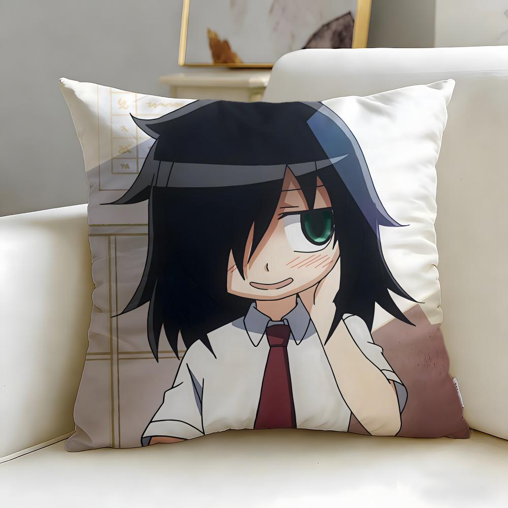 Beliebter Anime-Charakter Tomoko Kuroki Kissenbezug Weich Leicht zu waschen Kissenhülle Vielseitig für Sofa Bett Reise und Büro