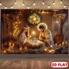 1Pcs Nativity Scene Warm White Decoration Background Winter Backdrop Decorations For Photo Studio Photo Booth Christams Party