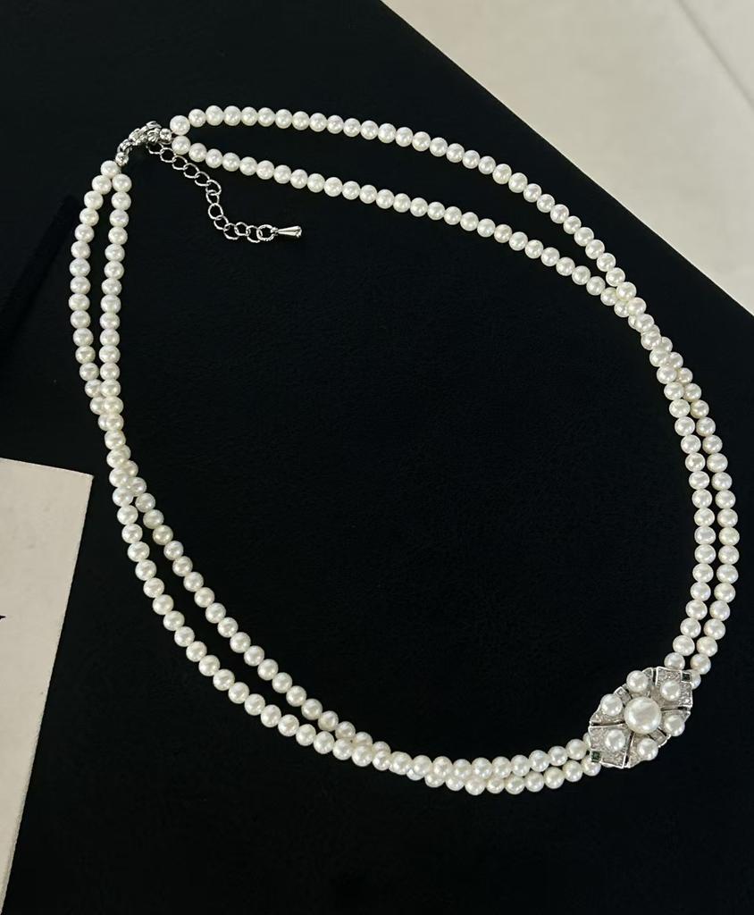 Double-layer Pearl Necklace, Natural High-quality Freshwater Pearls, Elegant Matching