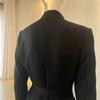 Robe Mi-Longue Élégante à Col Roulé Manches Longues Coupe Ajustée Taille Moyenne Robe Trapèze Tissu TR Uni Ceinture Poche Bureau Automne Robe de Travail