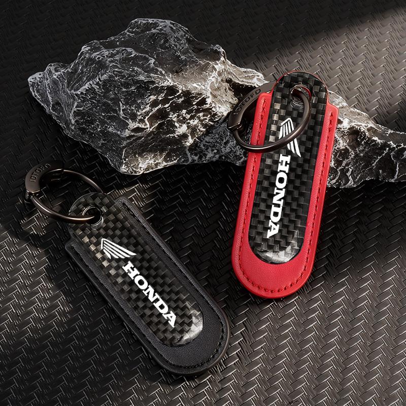 COJ1 For Honda Motorcycle Key Chain CRF1100 1000L CB650R CB500X HRC CT125 X-ADV Motorcycle Keychain Accessories Keyring Carbon Fiber