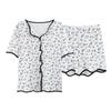 Women's Thin Korean-Style Sweet Pajama Set with Bra Pads - Summer Short Sleeve & Shorts Cardigan, Anti-Pilling Home Wear