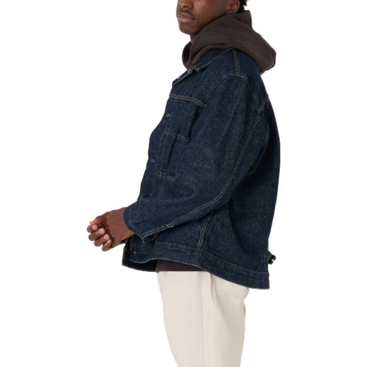 Giacca di Jeans a Maniche Lunghe con Colletto Button-Down Monocolore Levis Uomo Capispalla Blu A3174-0002