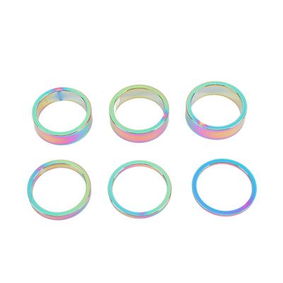 X23510 6 Stück Fahrrad Steuersatz Spacer 28,6 mm 1,1 Zoll Mountainbike Aluminiumlegierung Gabel Spacer Unterlegscheibe 10 mm 5 mm 3 mm 2 mm