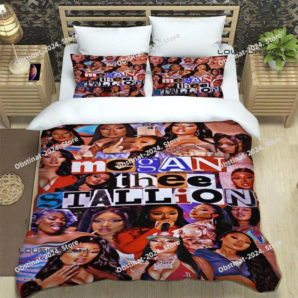 Raper Megan The Stalion Beding Set Printed With Pilowcase Bed Soft Duvet Cover Single Double Quen Super King-Sized Dimensionsd Dimensions Luxury Gift