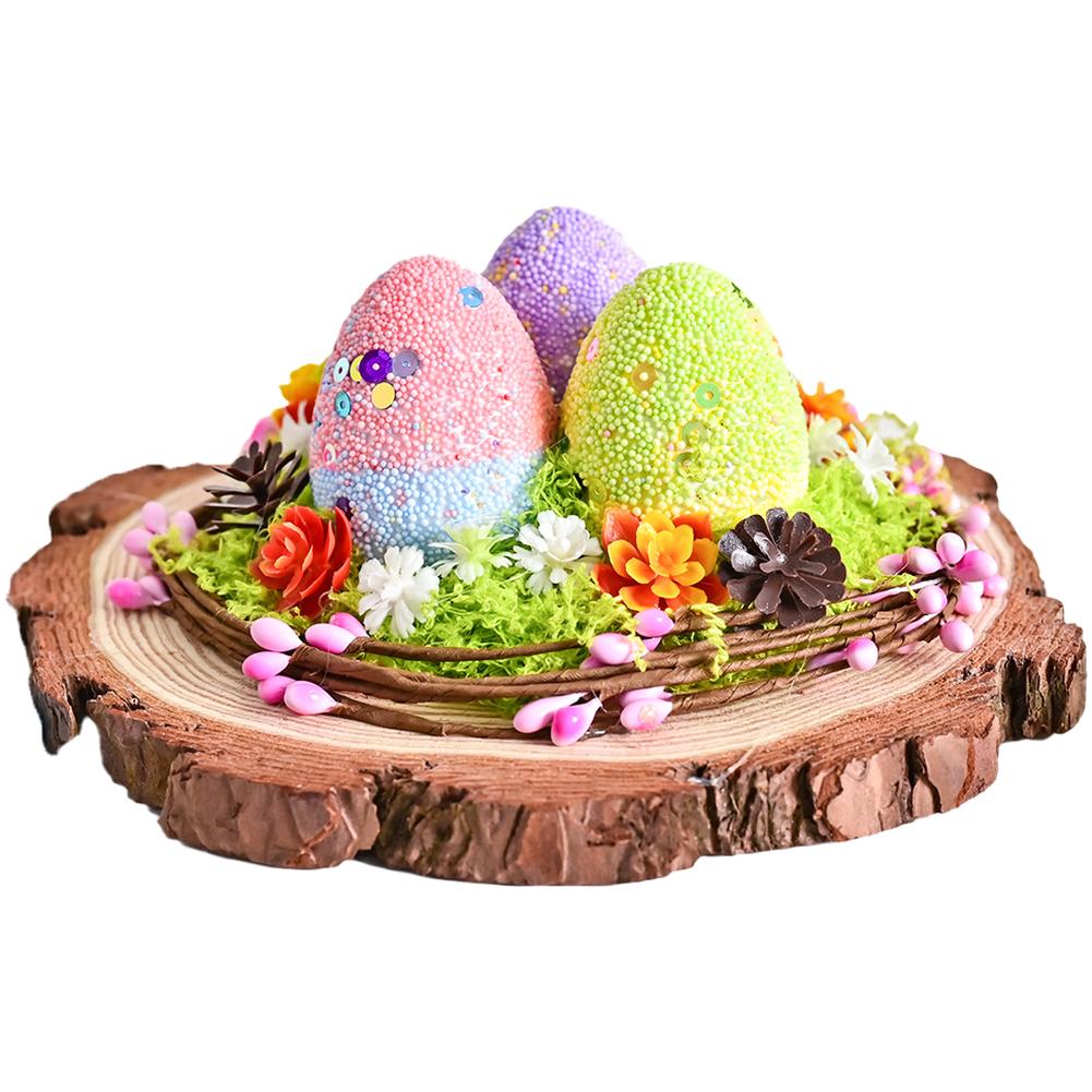

Handcrafted Easter egg for For NEST woven vine tabletop ornament foam craft with pine cone accents multicolor 19.5 19.5 10cm China Mainland