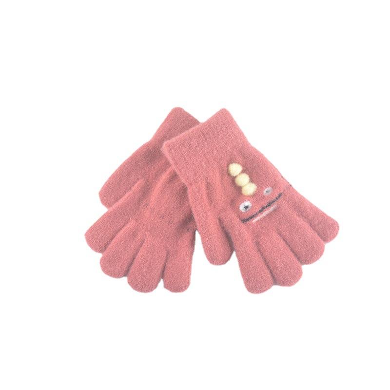 Winter neue dreidimensionale niedliche Kinderhandschuhe, warme und kältefeste Plüsch-Vollfingerhandschuhe zum Schreiben für Studenten