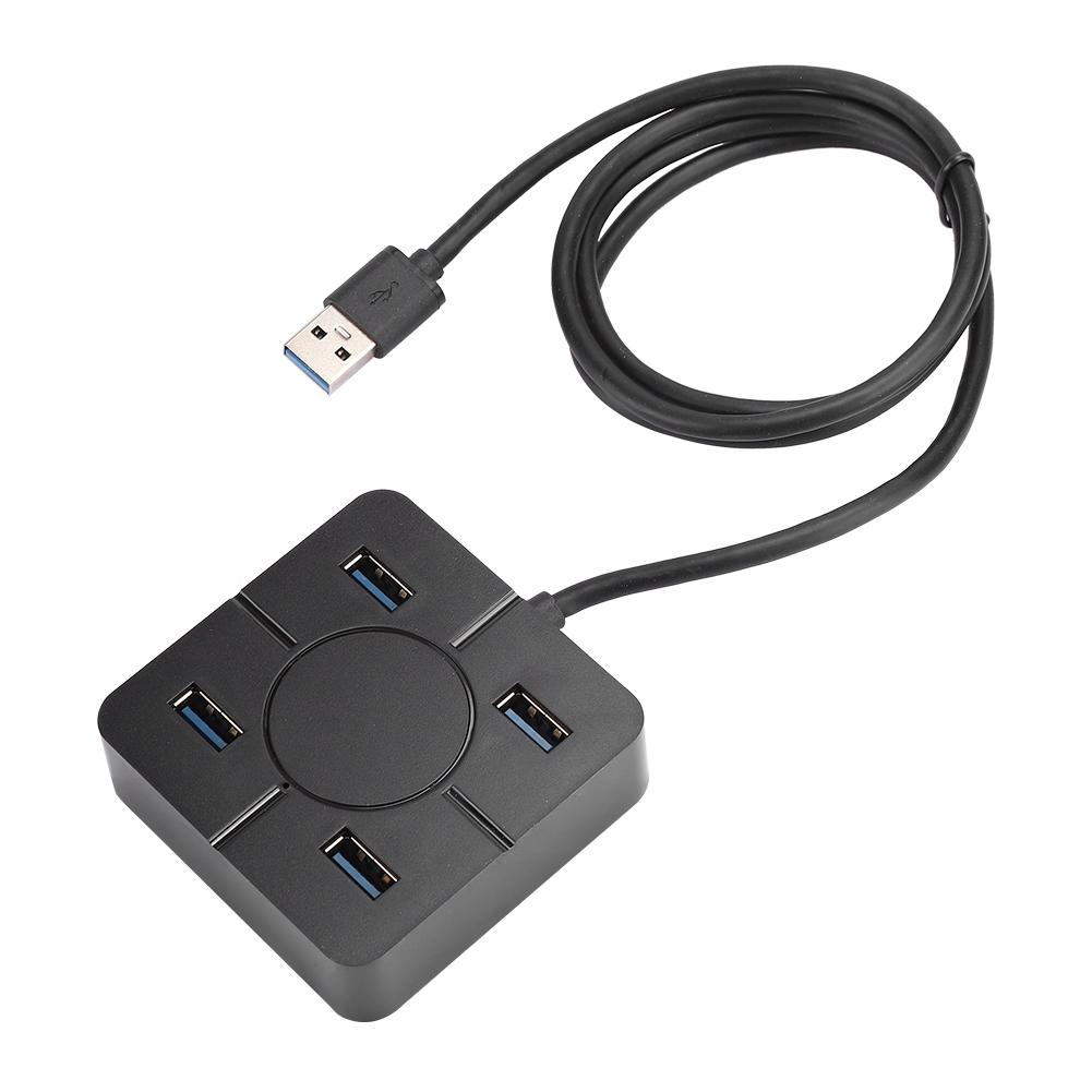 Hub USB3.0 Splitter 4 in 1 Dockingstation 4 Port Mehrzweck-Laptop-Zubehör zur ErweiterungSchwarz
