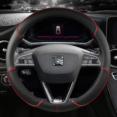 For Seat Ibiza 6L 6J 6P 6F KJ1 FR Car Steering Wheel Cover PU Leather Non-slip Auto Accsesories Fast Shipping