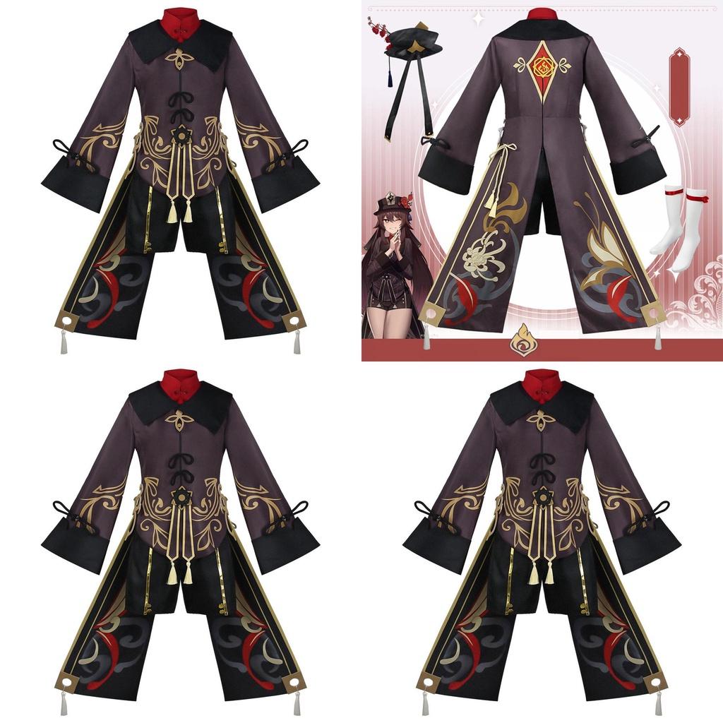 Stylish Genshin Impact Hutao Cosplay Costume Uniform Chinese Style Cutecostume For Halloween Party