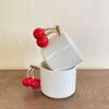 Ceramiczny Kubek z Ręcznie Malowanymi Wiśniami 3D Wysoka Estetyka Kreatywny Kubek Domowy Premium Lekki Luksusowy Kubek na Wodę Prezent
