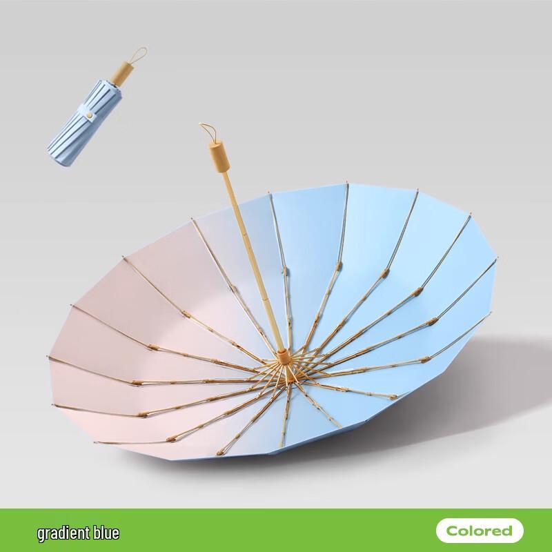 MAYDU 16-Rib UV Protection Gradient Folding Umbrella