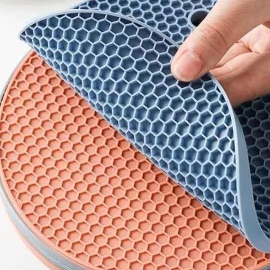 Round Silicone Honeycomb Heat-Resistant Anti-Slip Trivet Pad